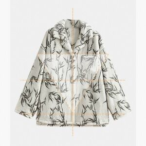 Women's Banboo pattern flannel pajama set